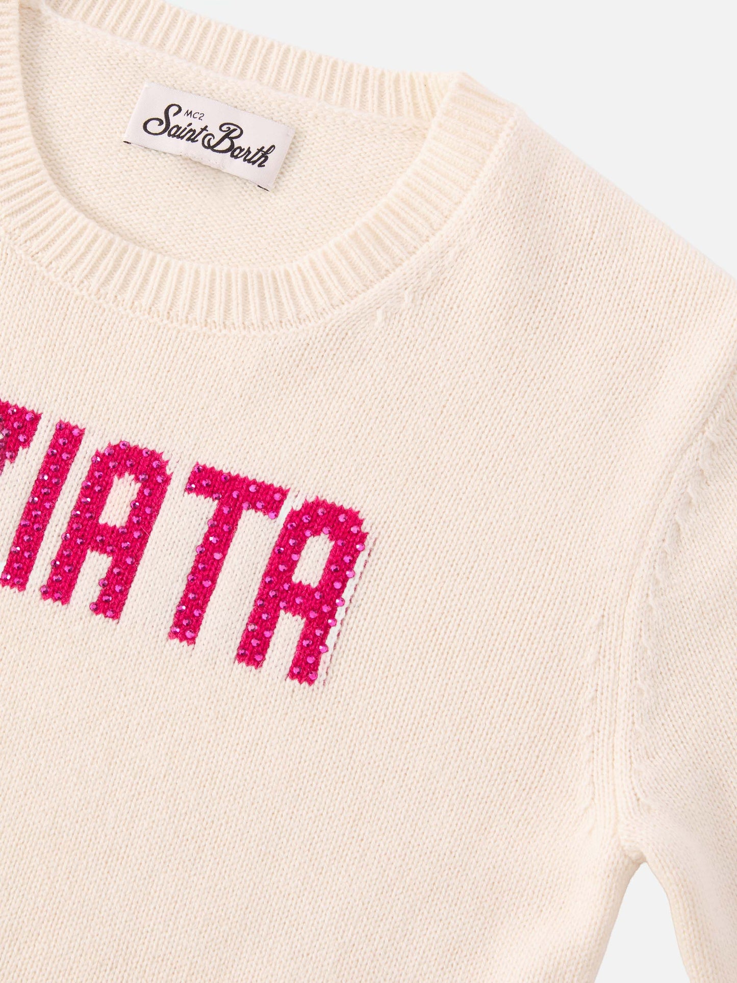 Maglione Princess in misto cashmere con applicazione strass Viziata