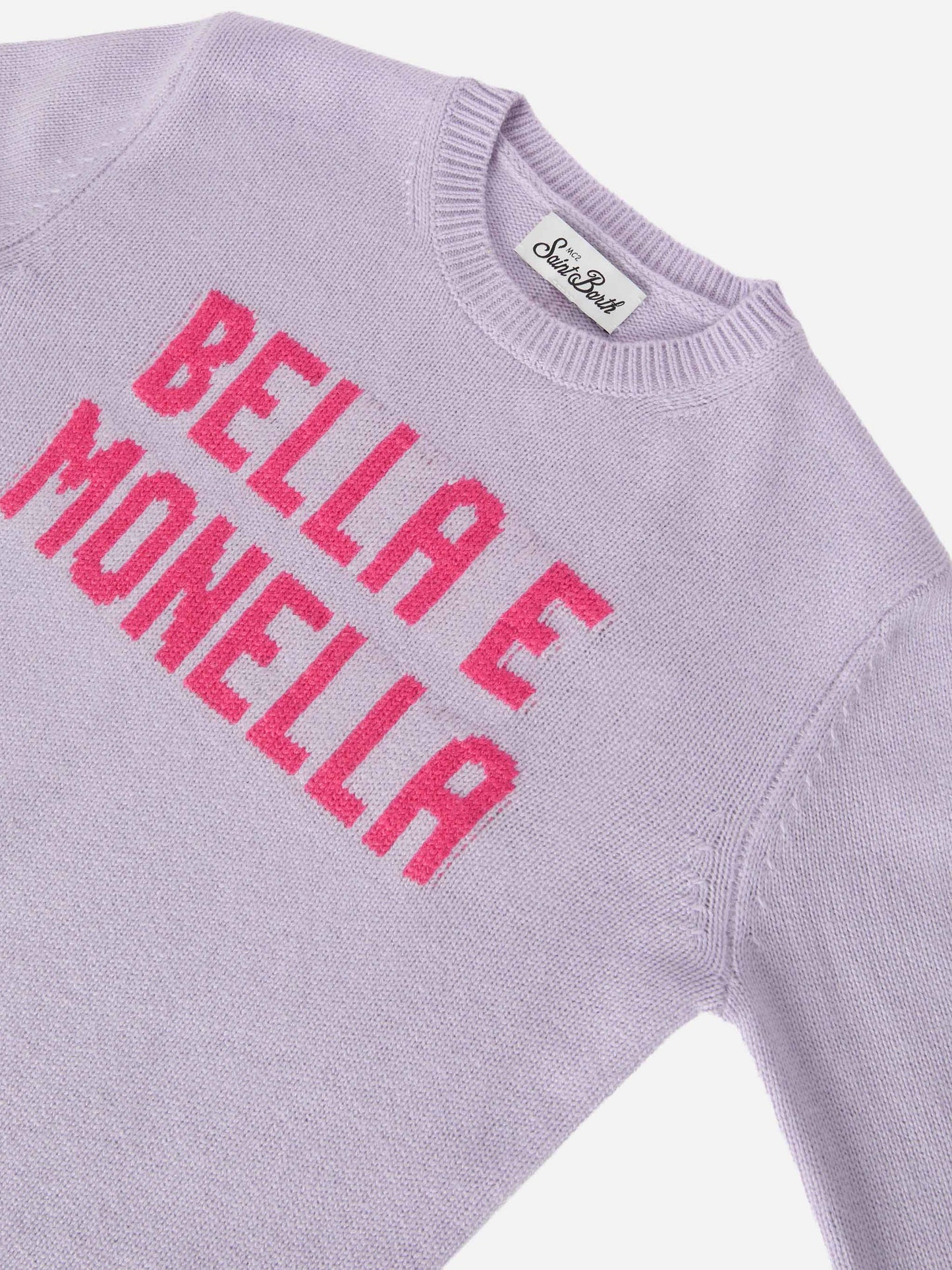 Maglione Princess in misto cashmere con jacquard Bella e Monella