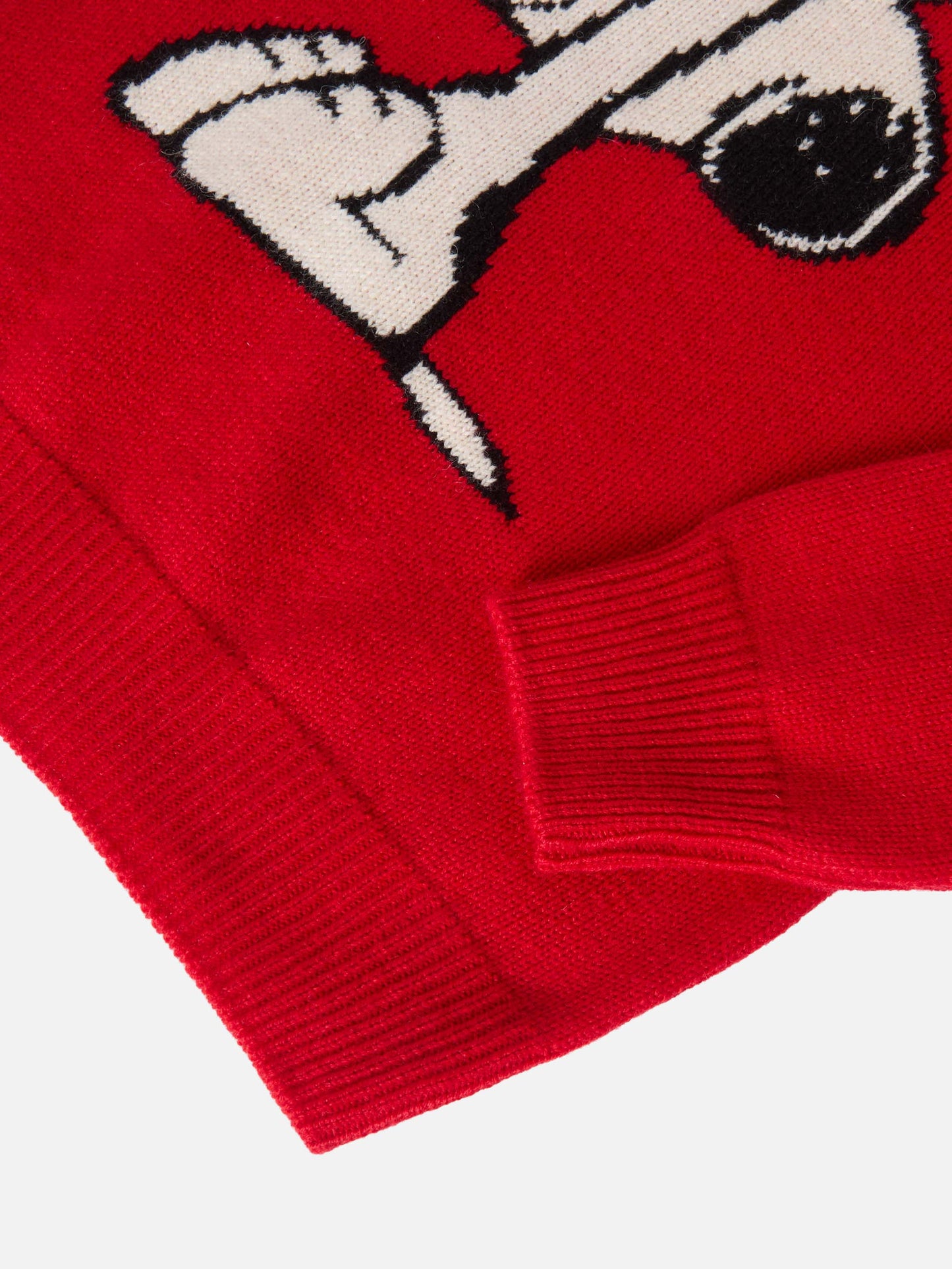 Princess cashmere-blend crewneck with Snoopy jacquard and velvet bow appliqué | PEANUTS SPECIAL EDITION