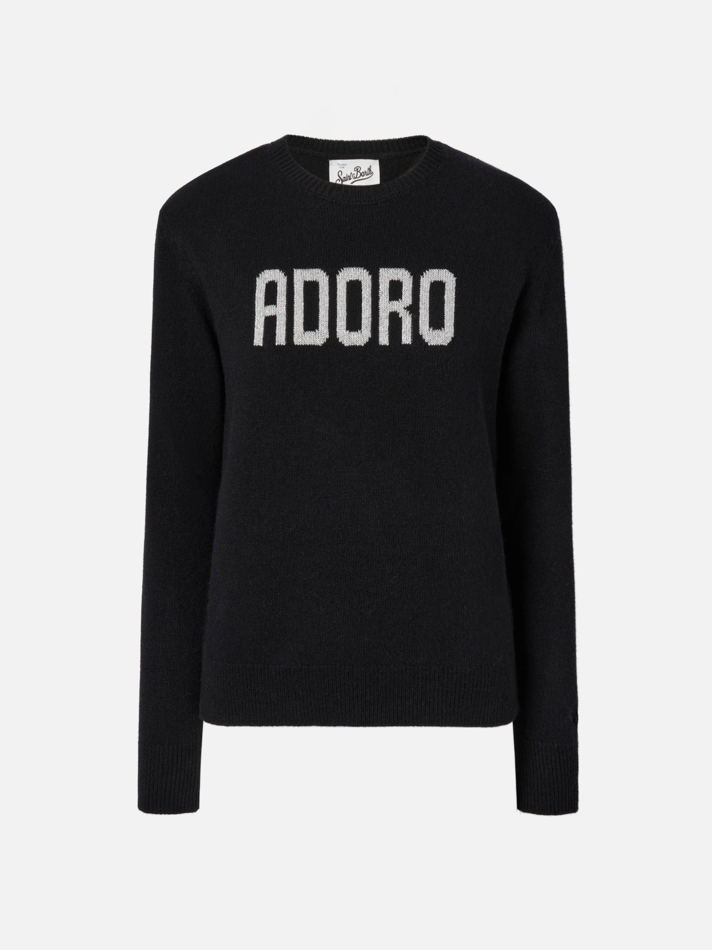 Neuer Queen-Pullover aus Kaschmirmischung in Schwarz mit Adoro-Jacquard