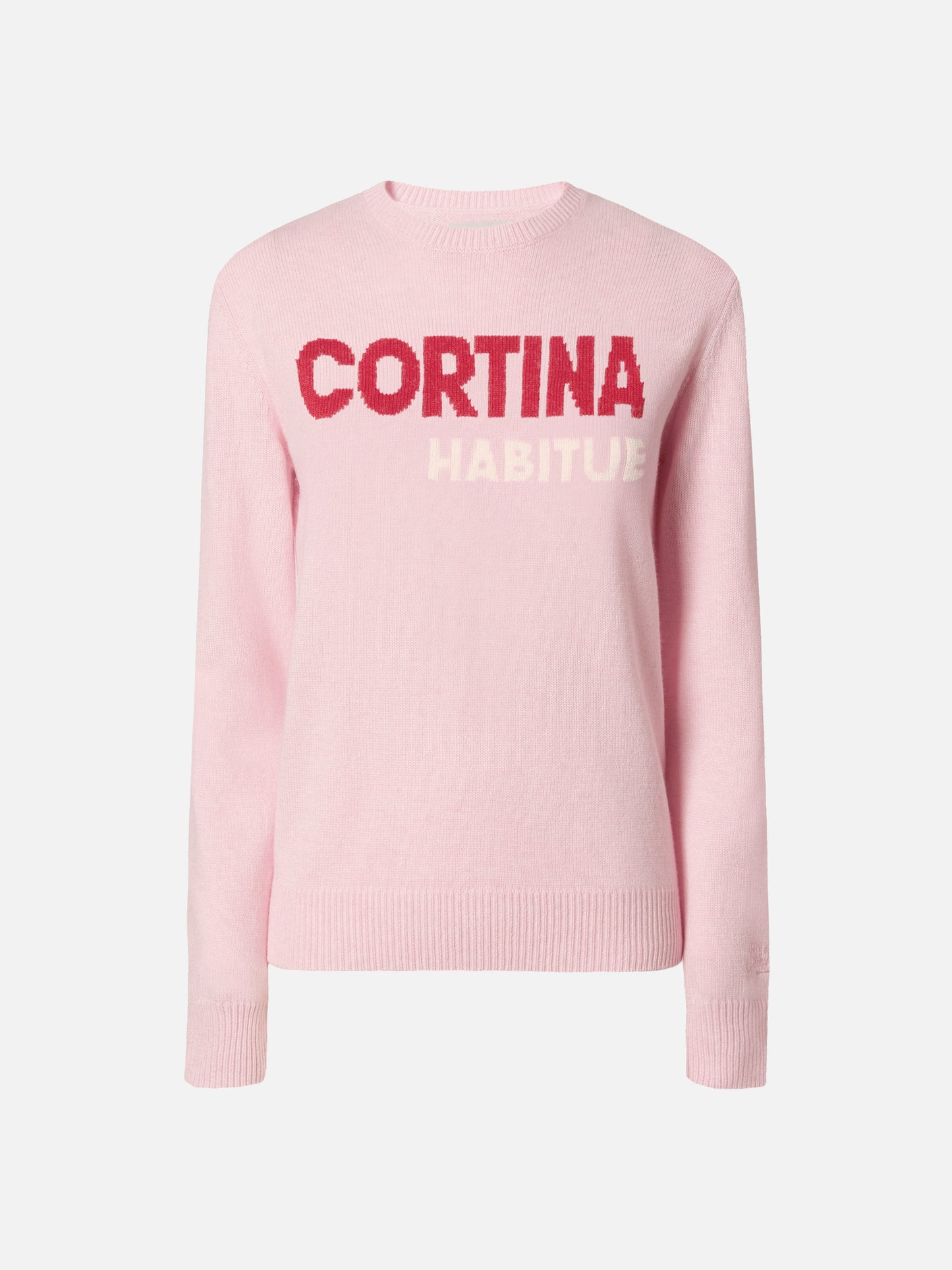 Girocollo New Queen bianco con jacquard Cortina Habitué