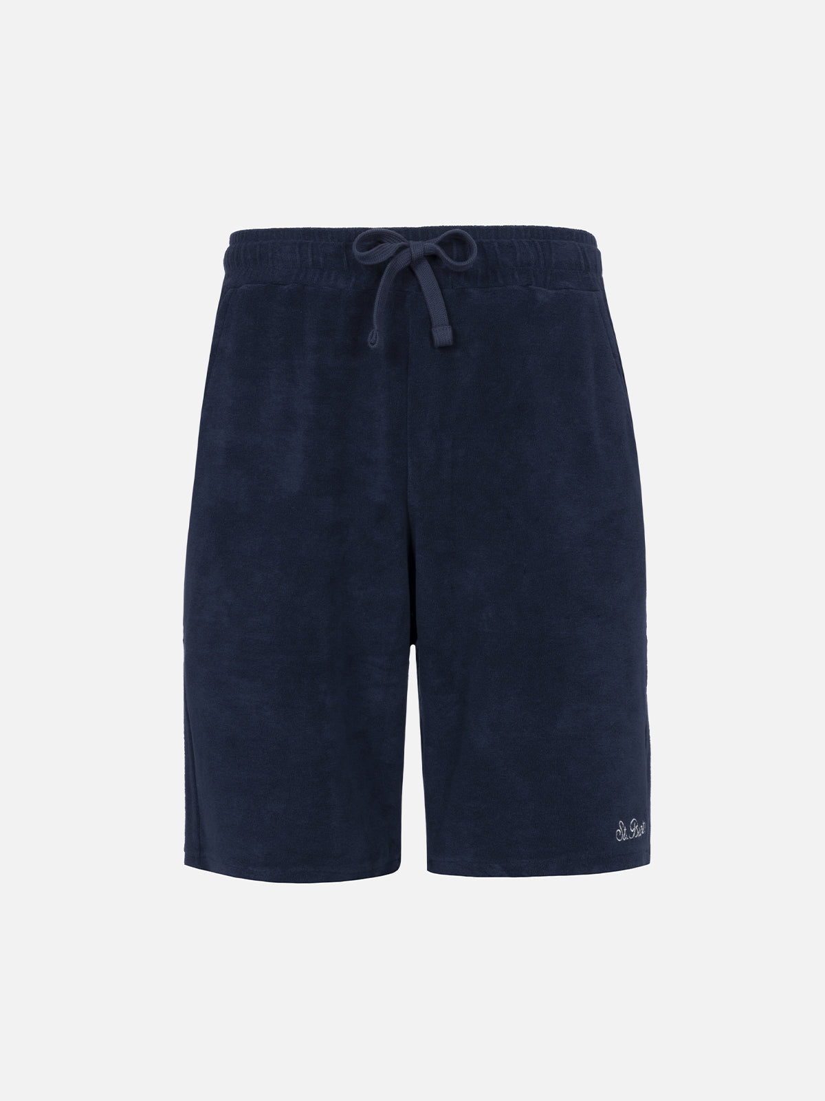 Man navy blue terry bermuda shorts Rande Sponge - MC2 Saint Barth