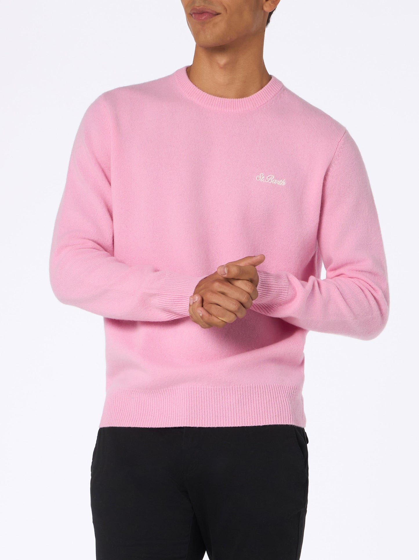 Man pink lambswool sweater Regent - MC2 Saint Barth