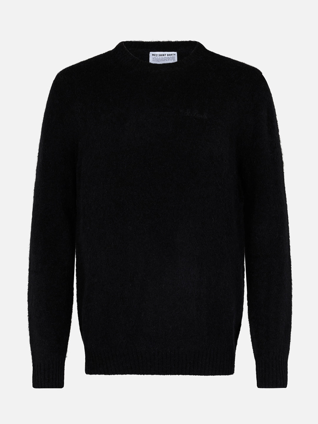 Man black crewneck stretch sweater Regent - MC2 Saint Barth