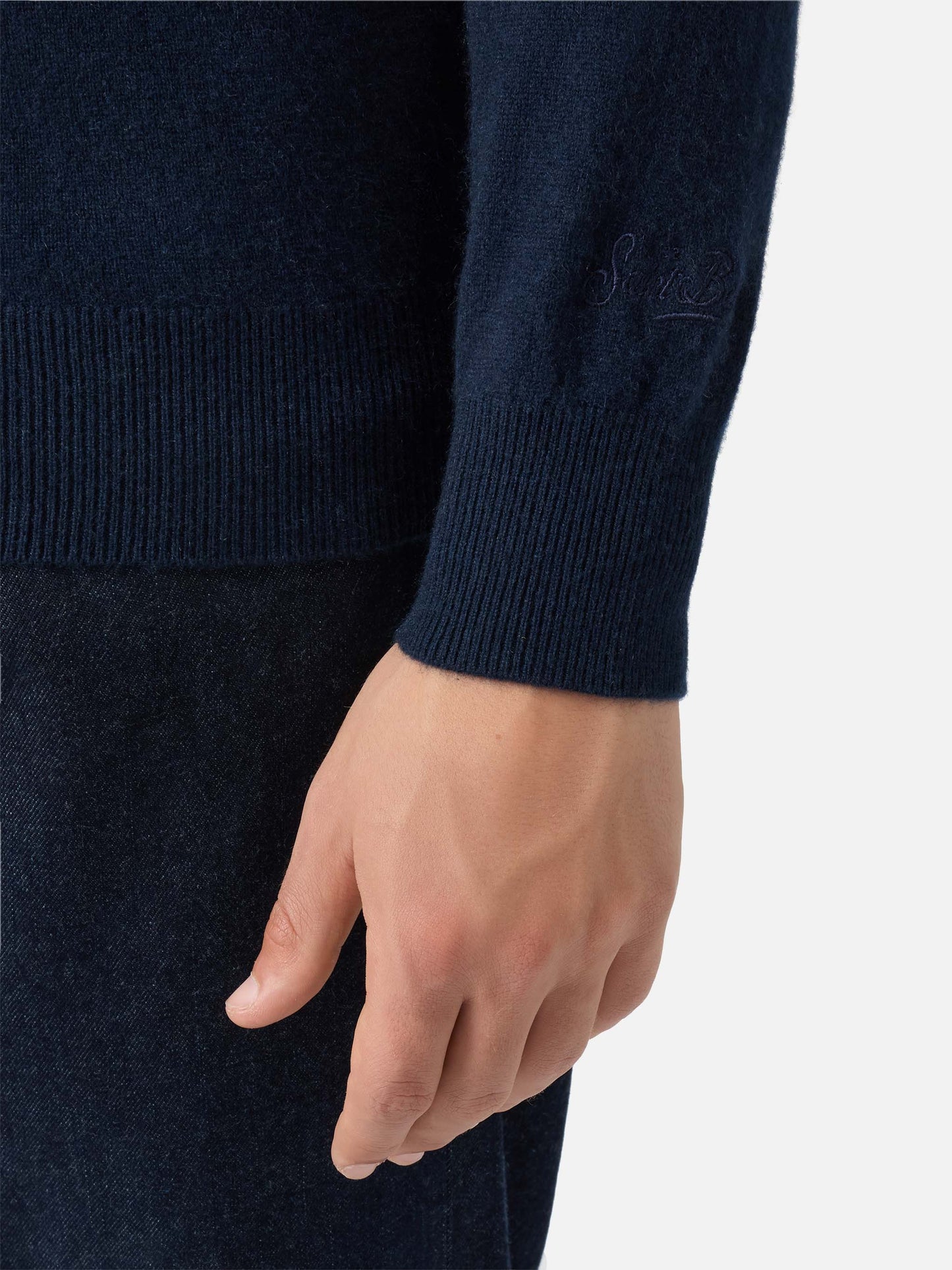 Maglione Regent in 100% CASHMERE blu notte