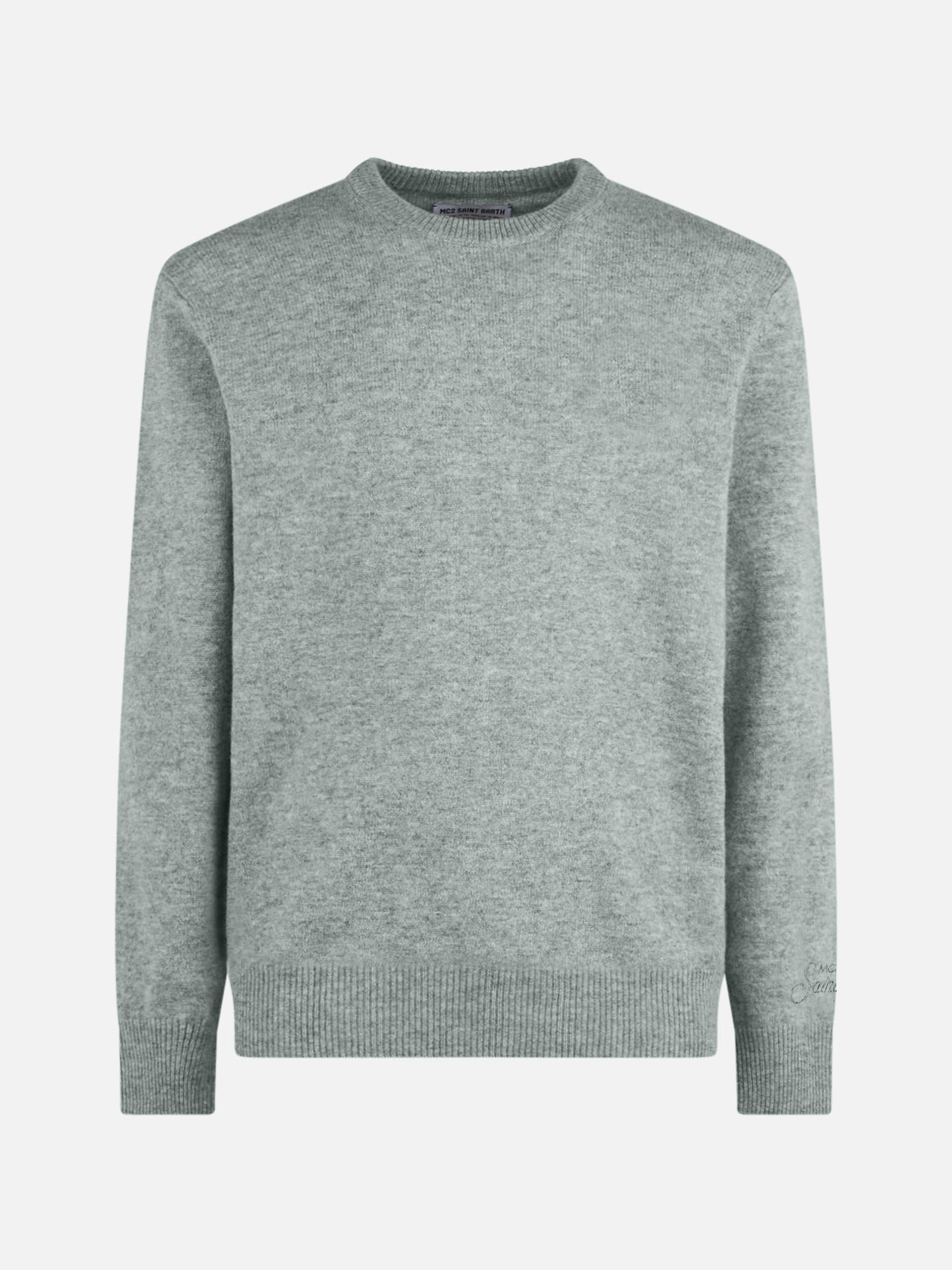 Man mélange grey pure cashmere sweater Regent - MC2 Saint Barth