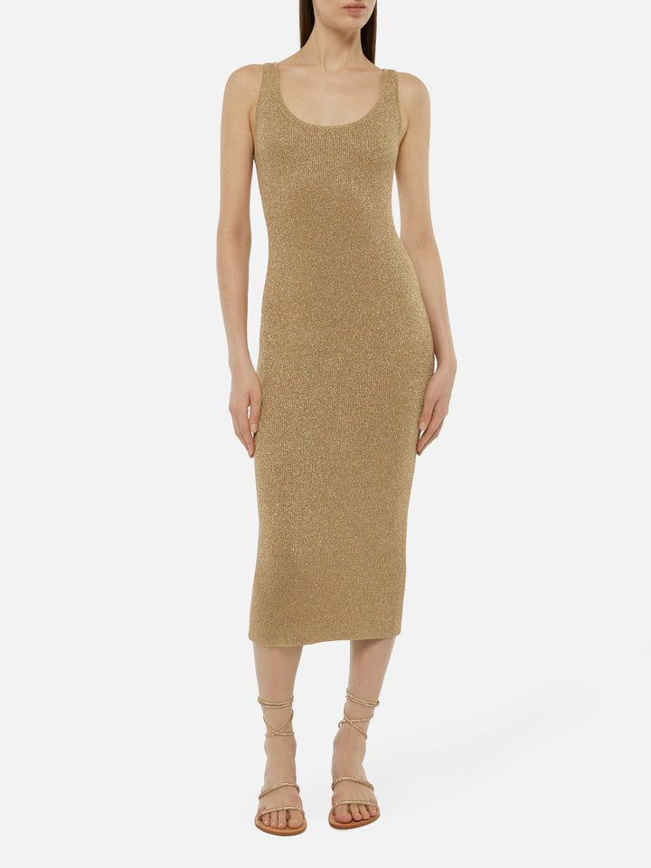Ronan gold lurex maxi dress