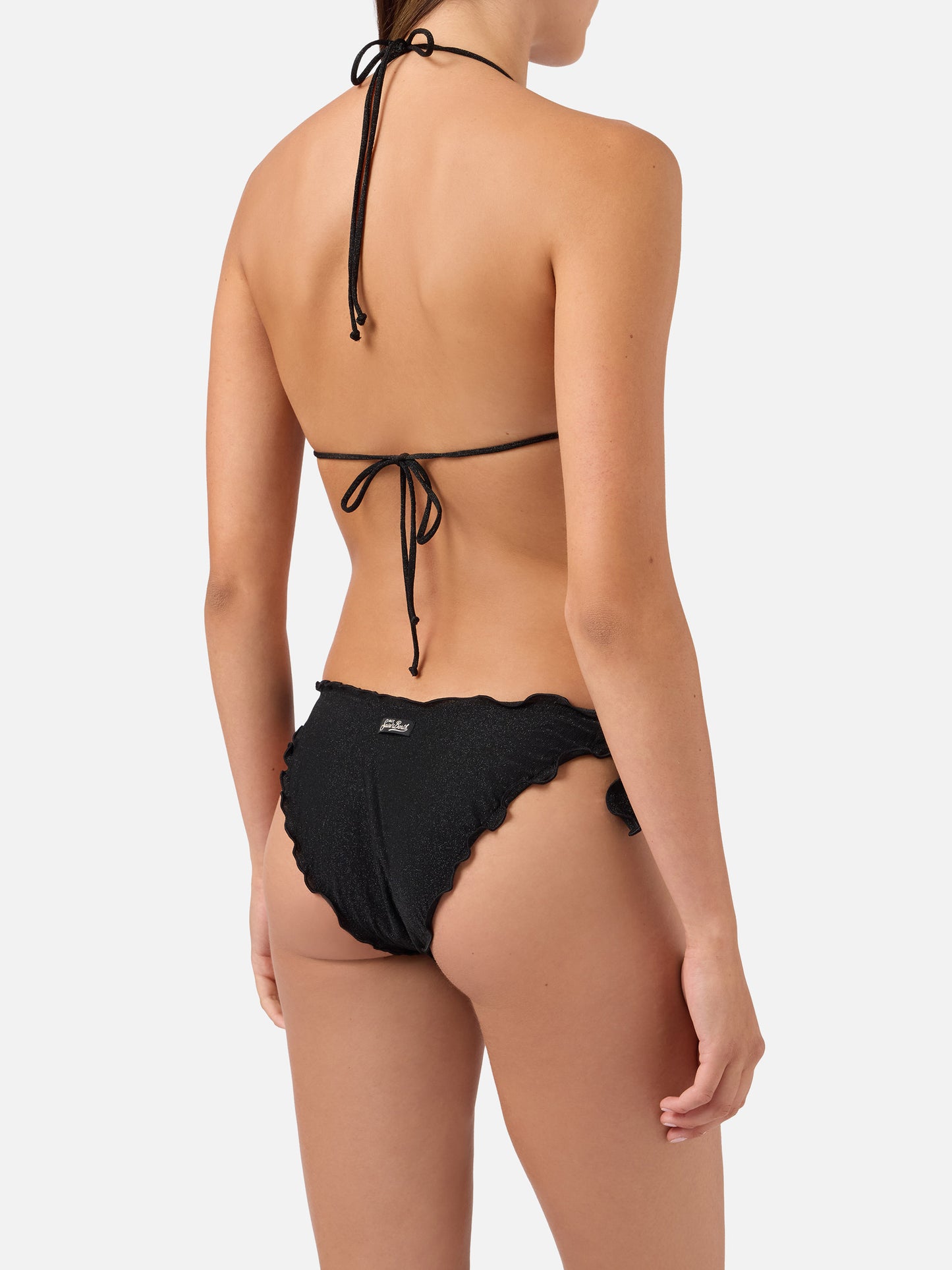 Bikini triangle Sagittarius Moon en lurex noir