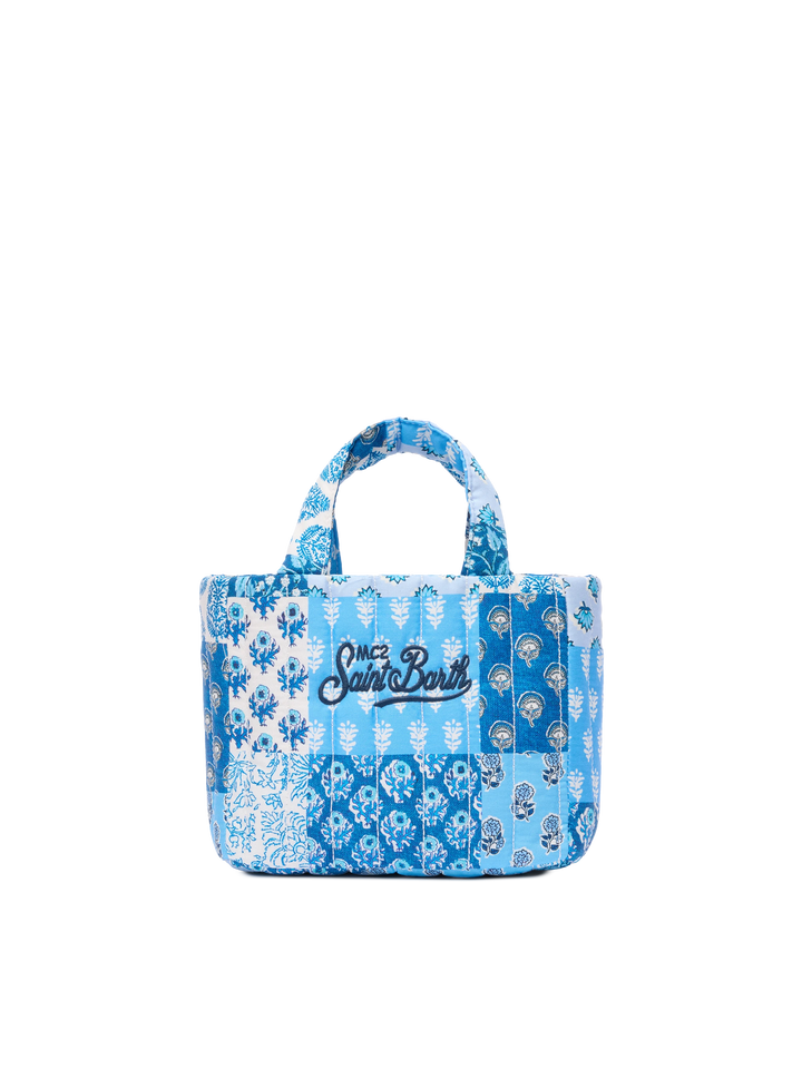 Blue flower quilted Soft Tote Mini bag - MC2 Saint Barth