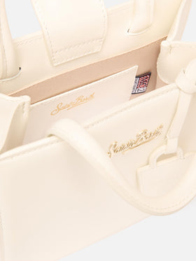Shop Bag Mini in pelle bianco avorio
