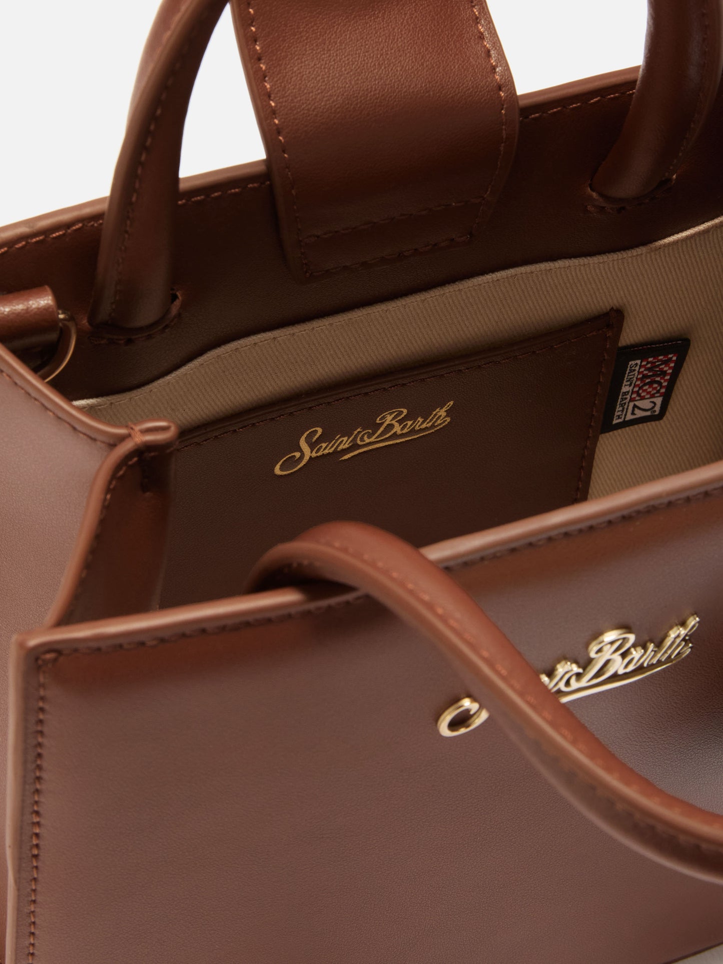 Shop Bag Mini Handbag in brown leather