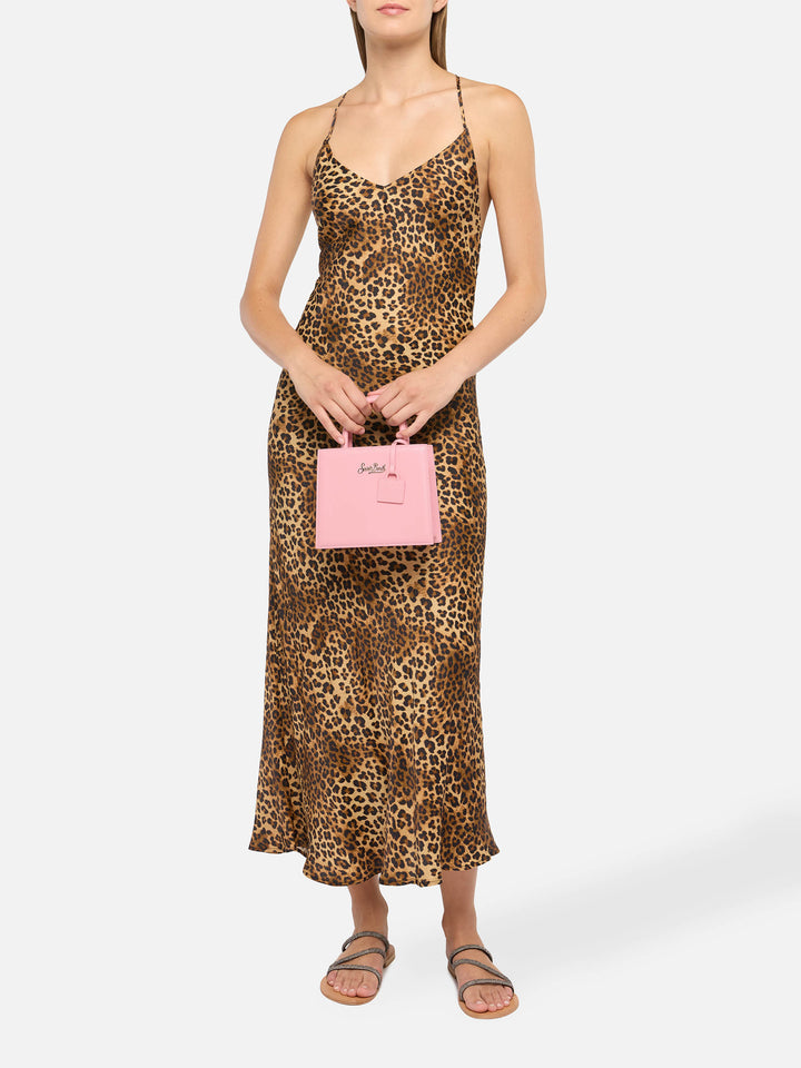 Shop Bag Mini in pelle rosa pastello