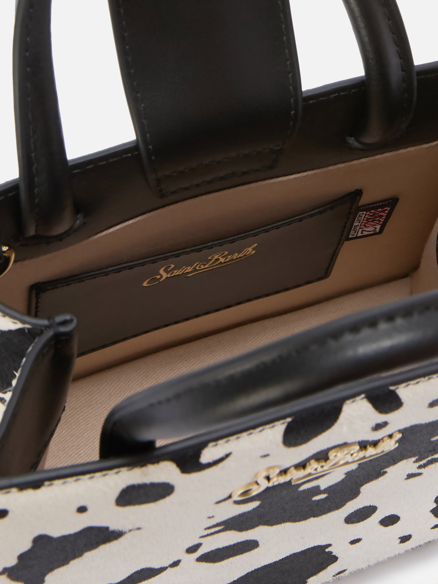 Structured Shop Mini bag in cow print pony hair