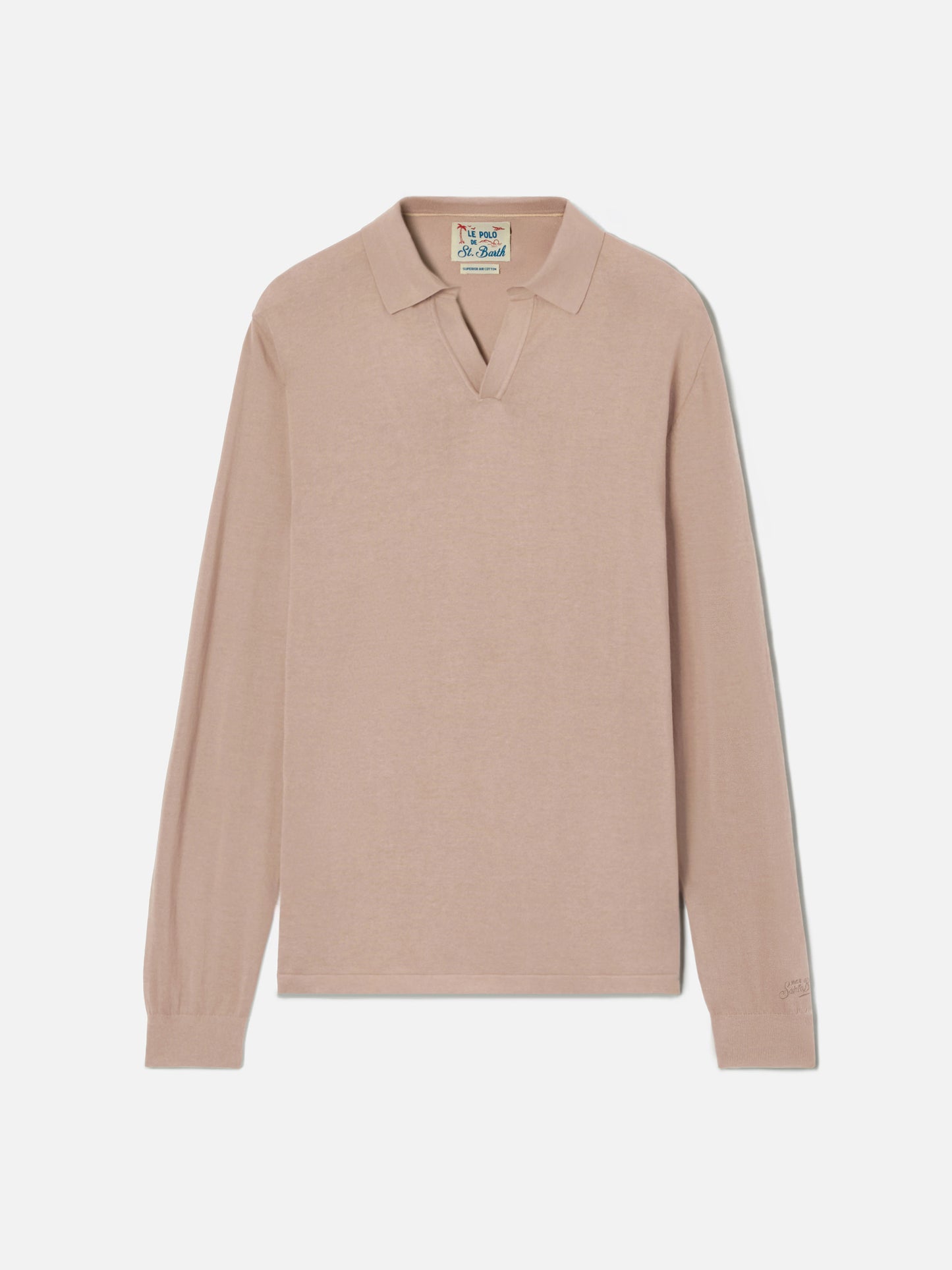 Polo Sloan en coton high twist taupe