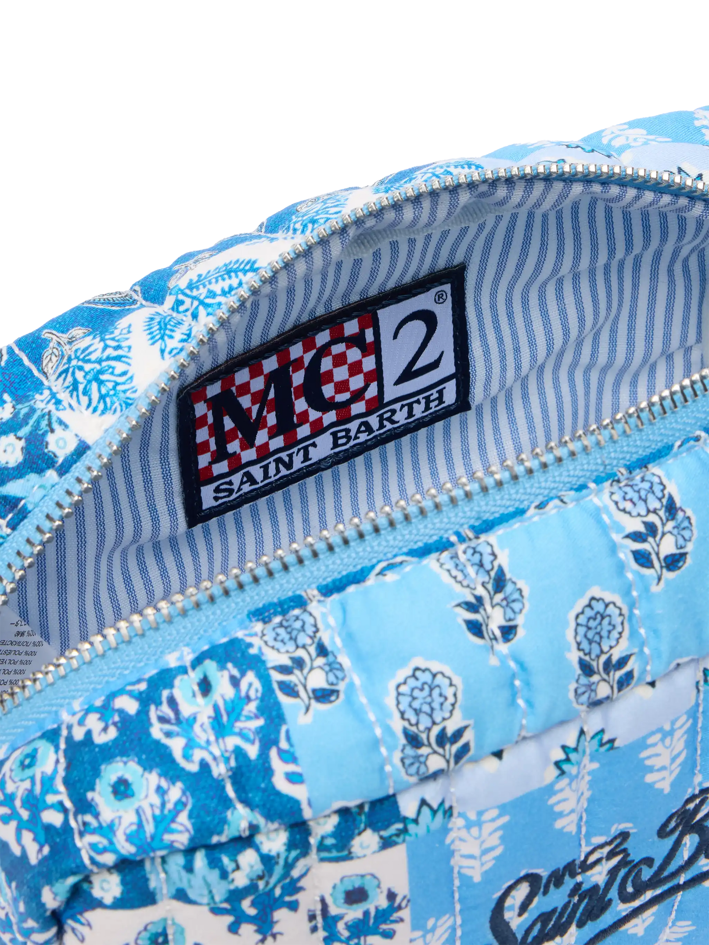 Blue flower quilted Soft Pouch - MC2 Saint Barth