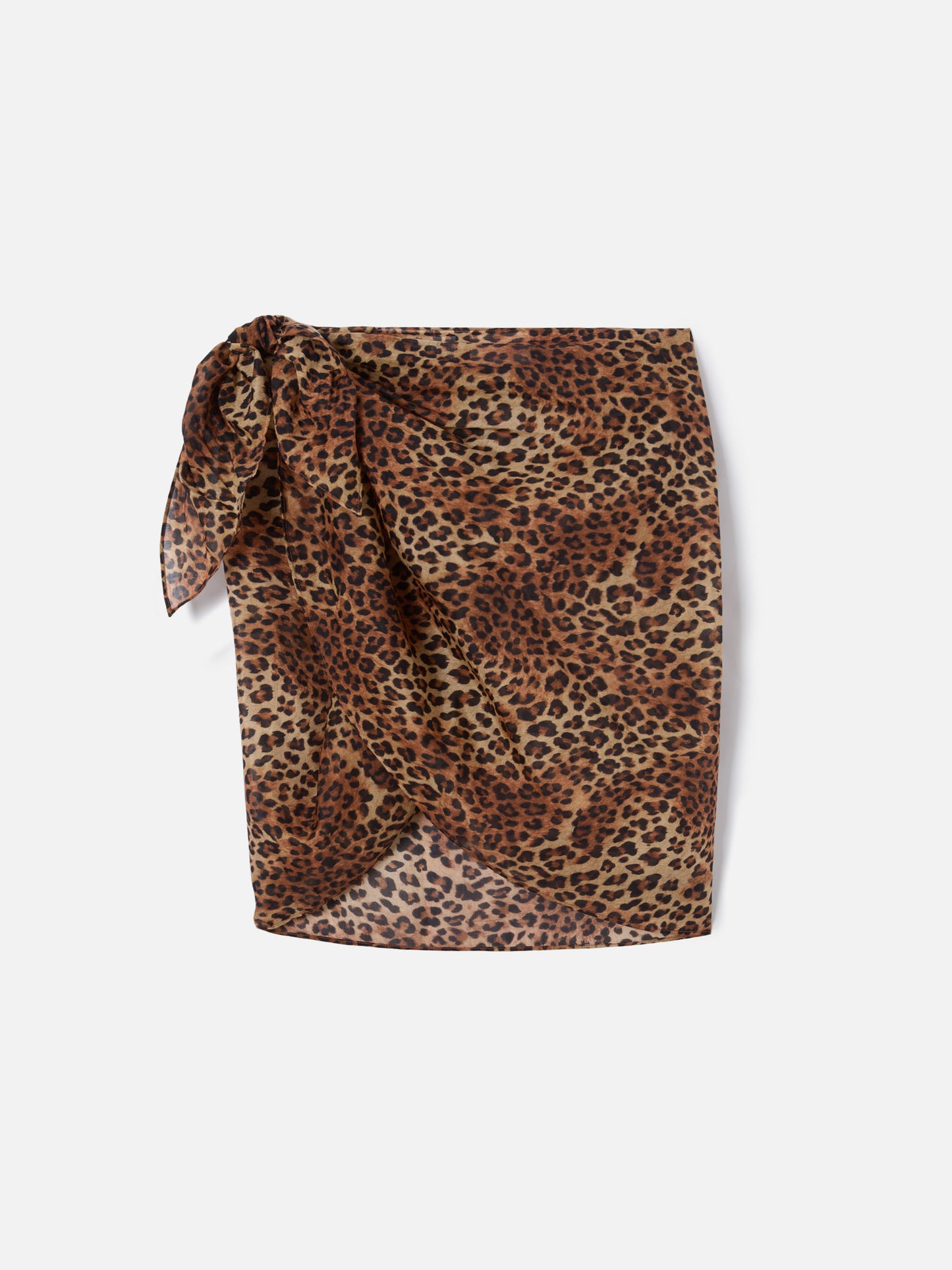 Paréo short Sery en mélange de coton à imprimé léopard