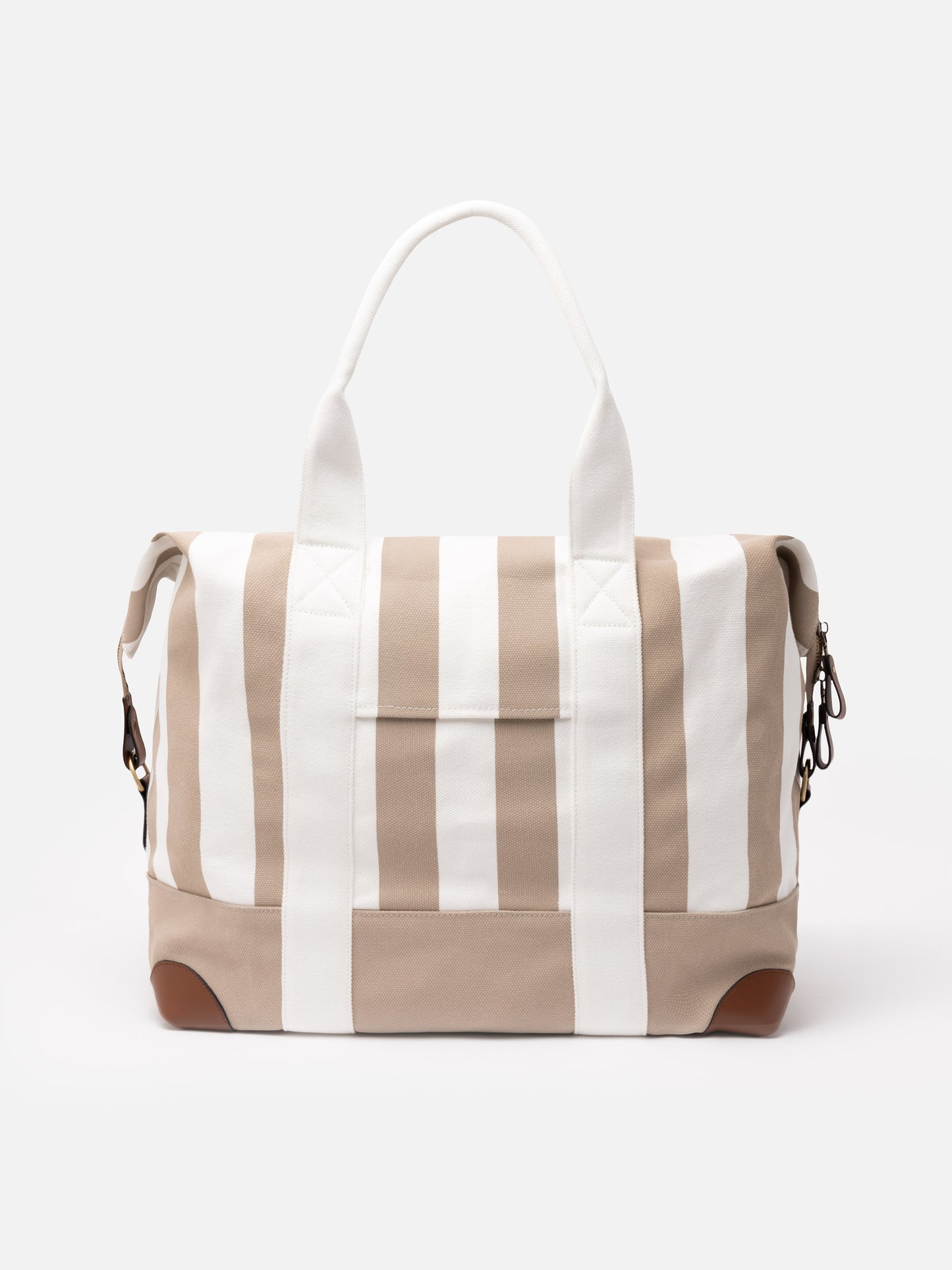 Travel Duffel Bag in canvas di cotone con stampa a righe