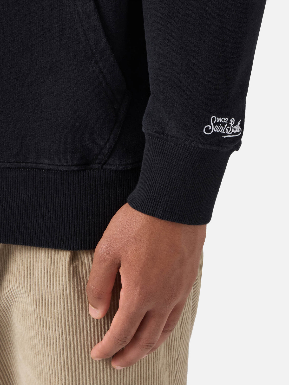 Sudadera con capucha de algodón Tribeca en negro con estampado Nepentha | NEPENTHA SPECIAL EDITION