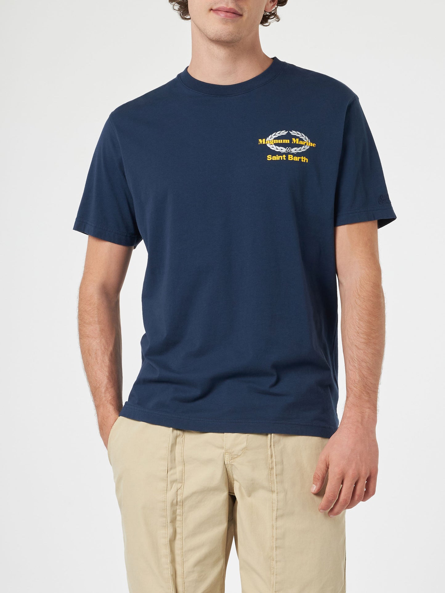 Man cotton t-shirt with Magnum Marine & Saint Barth front and back print | MAGNUM MARINE SPECIAL EDITION - MC2 Saint Barth