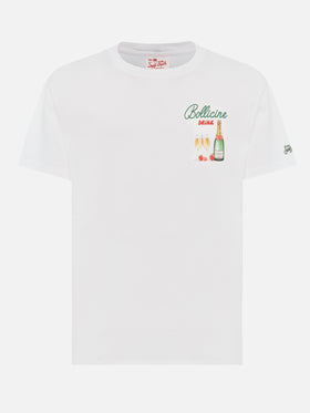 Cotton T-shirt with Bollicine drink print - MC2 Saint Barth