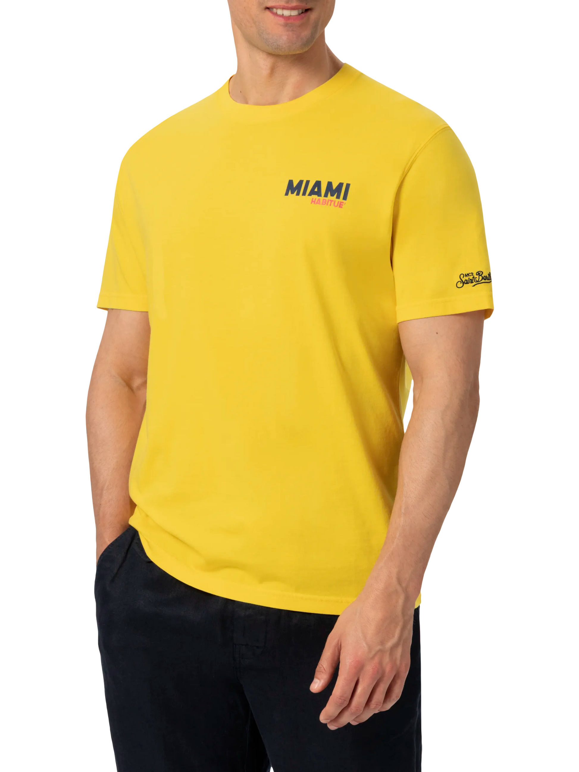 Organic cotton T-shirt with Miami postcard print - MC2 Saint Barth
