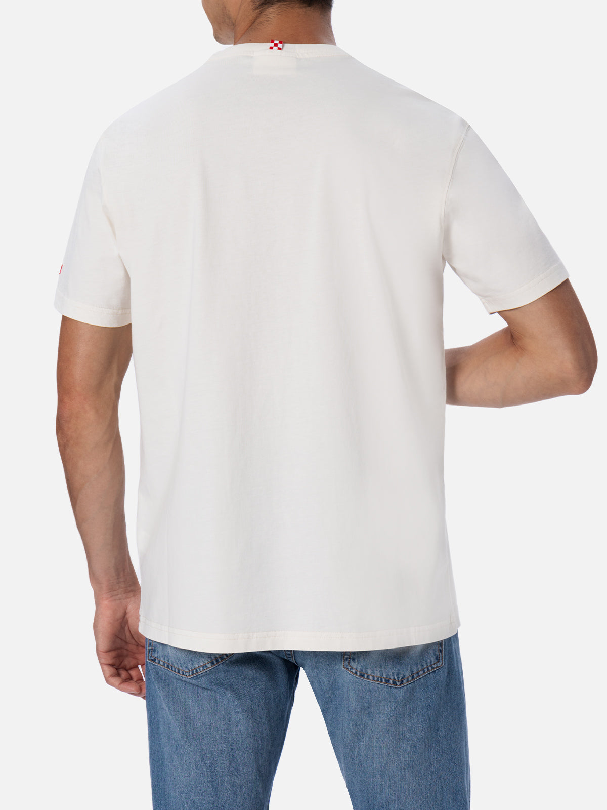 Man cotton t-shirt with panda on Panda print and embroidery | FIAT PANDA SPECIAL EDITION - MC2 Saint Barth