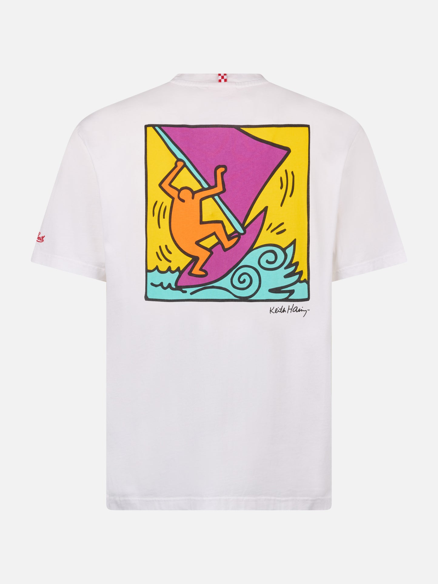 Man cotton t-shirt with Keith Haring design front and back print | KEITH HARING SPECIAL EDITION - MC2 Saint Barth