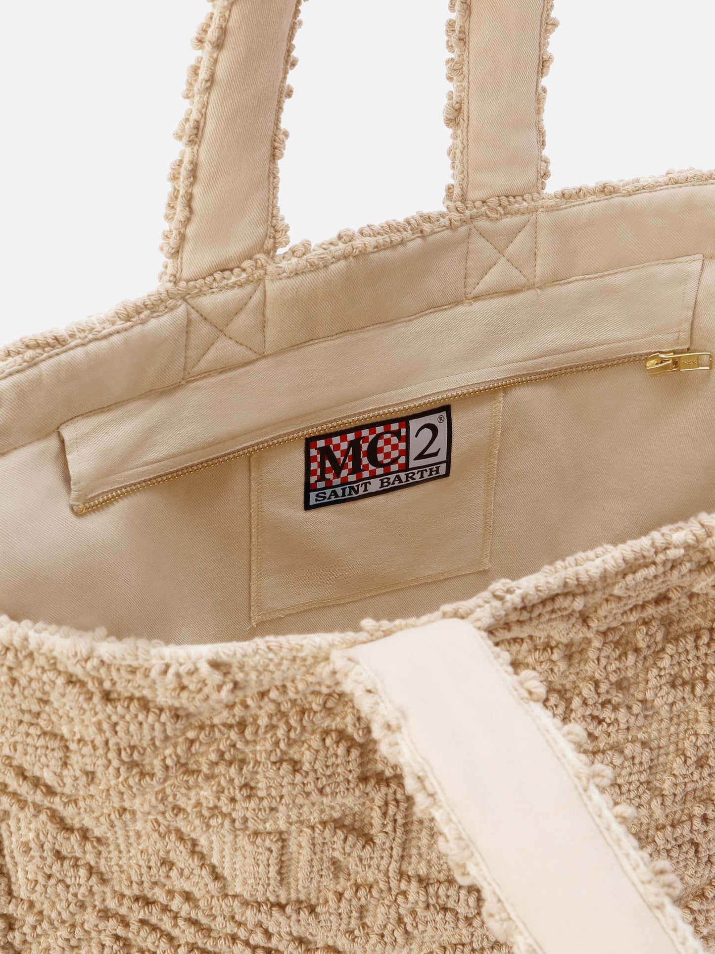 Cotton Tufting bag with raised embroidery