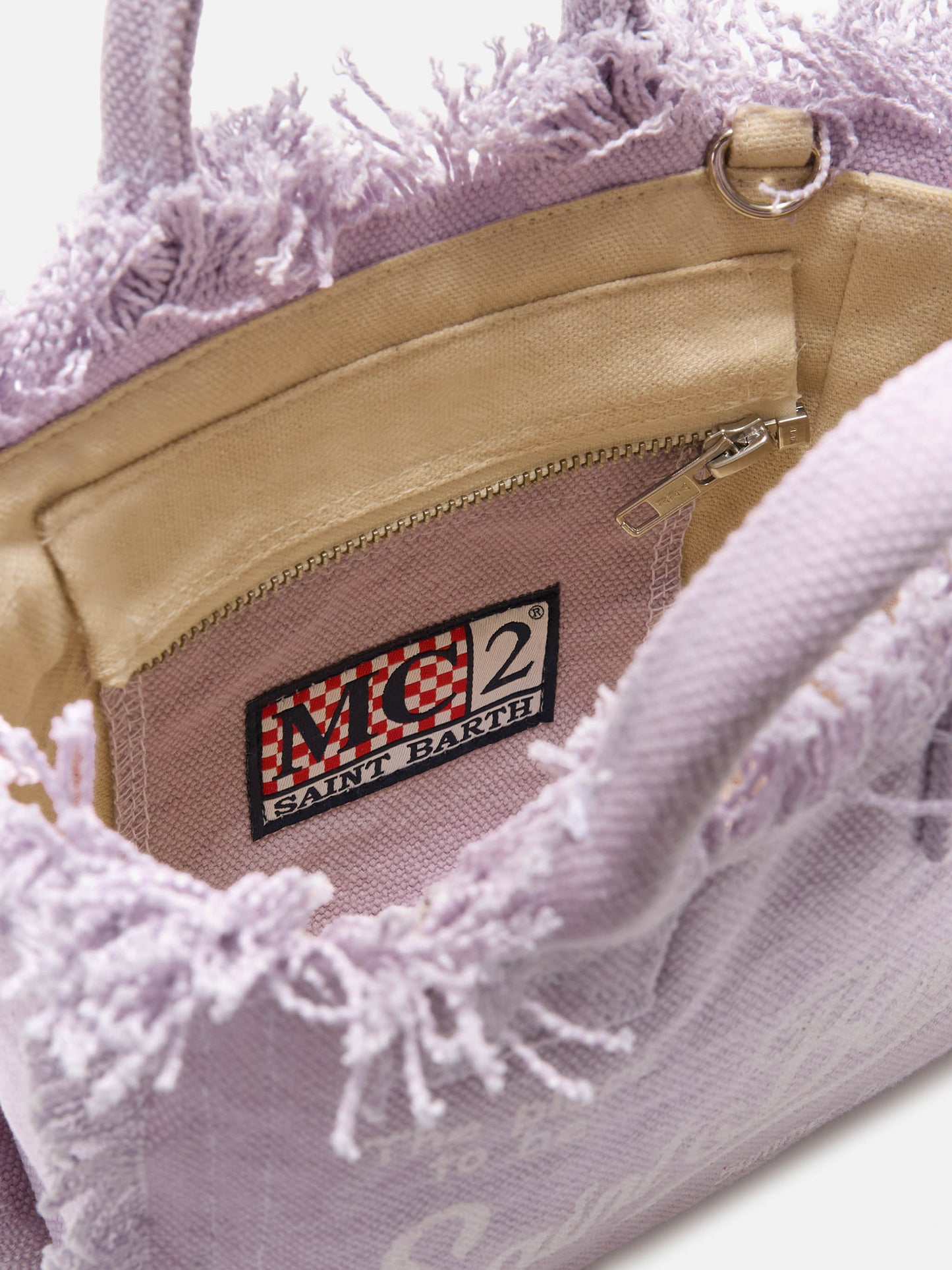 Mini bag Vanity de lona en color lila liso