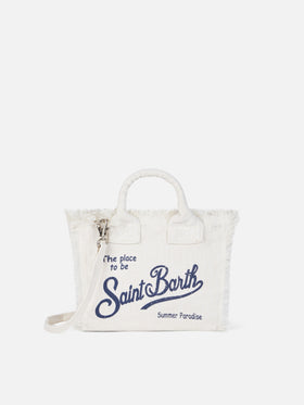 Mini Vanity Tasche aus cremeweißem Leinen