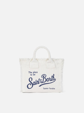 Mini Vanity Tasche aus cremeweißem Leinen