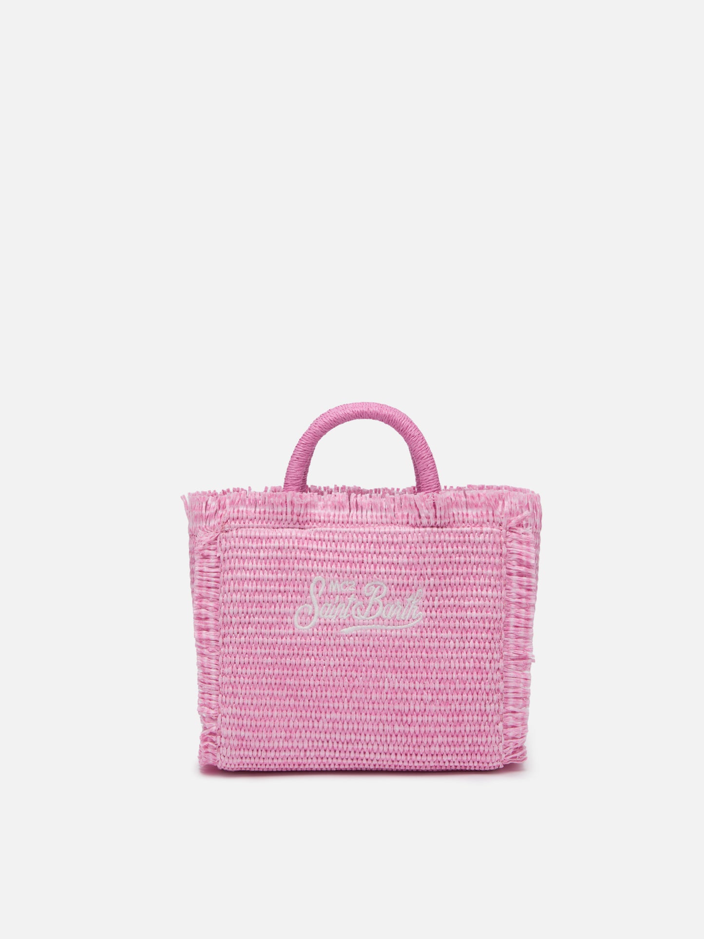 Pink Mini Vanity Straw effect bag