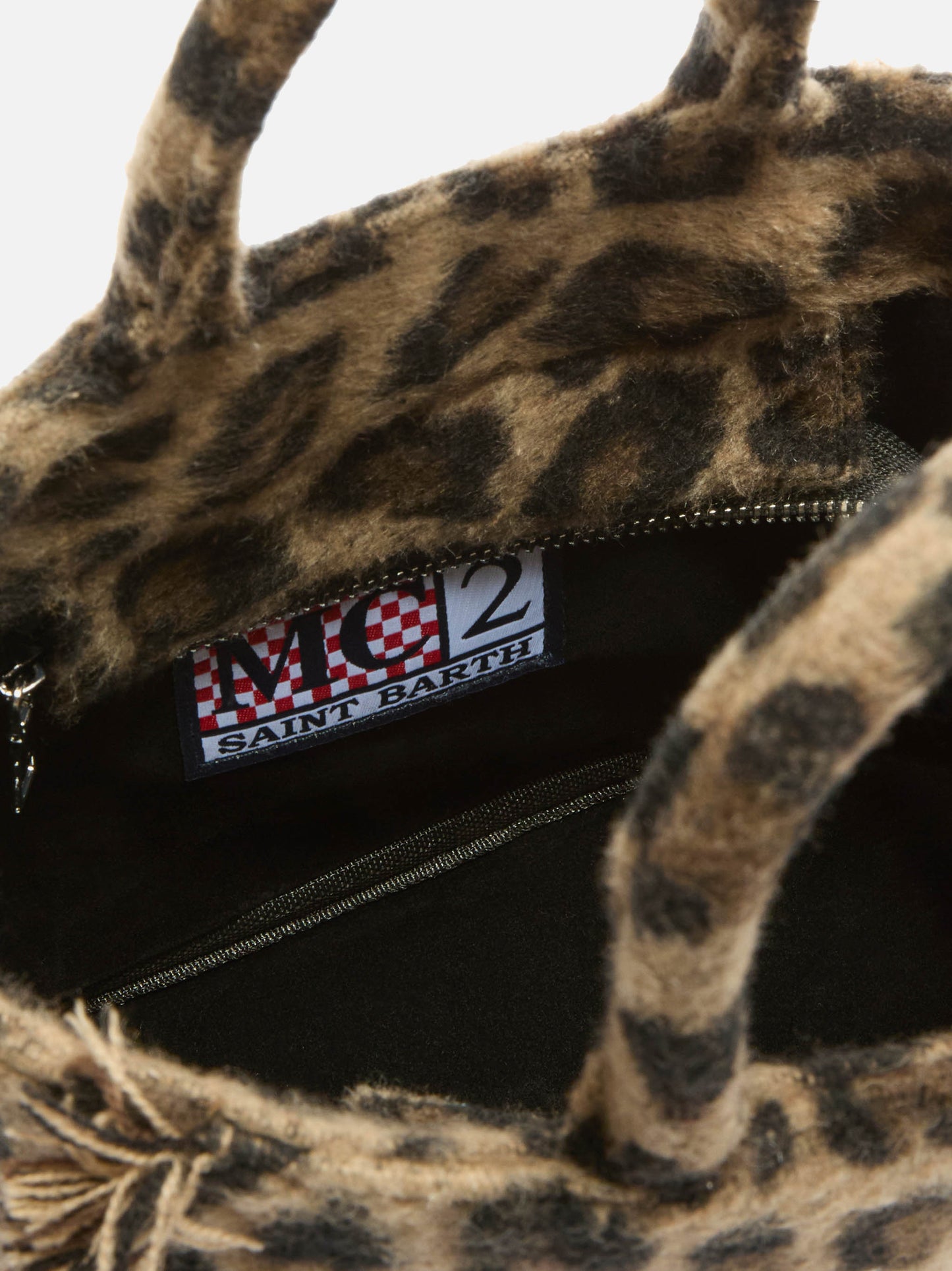 Vanity Mini-Filzhandtasche aus Wollmischung mit Leopardenmuster