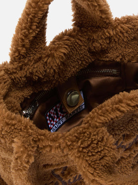 Vanity Mini Teddy Handbag in brown sherpa