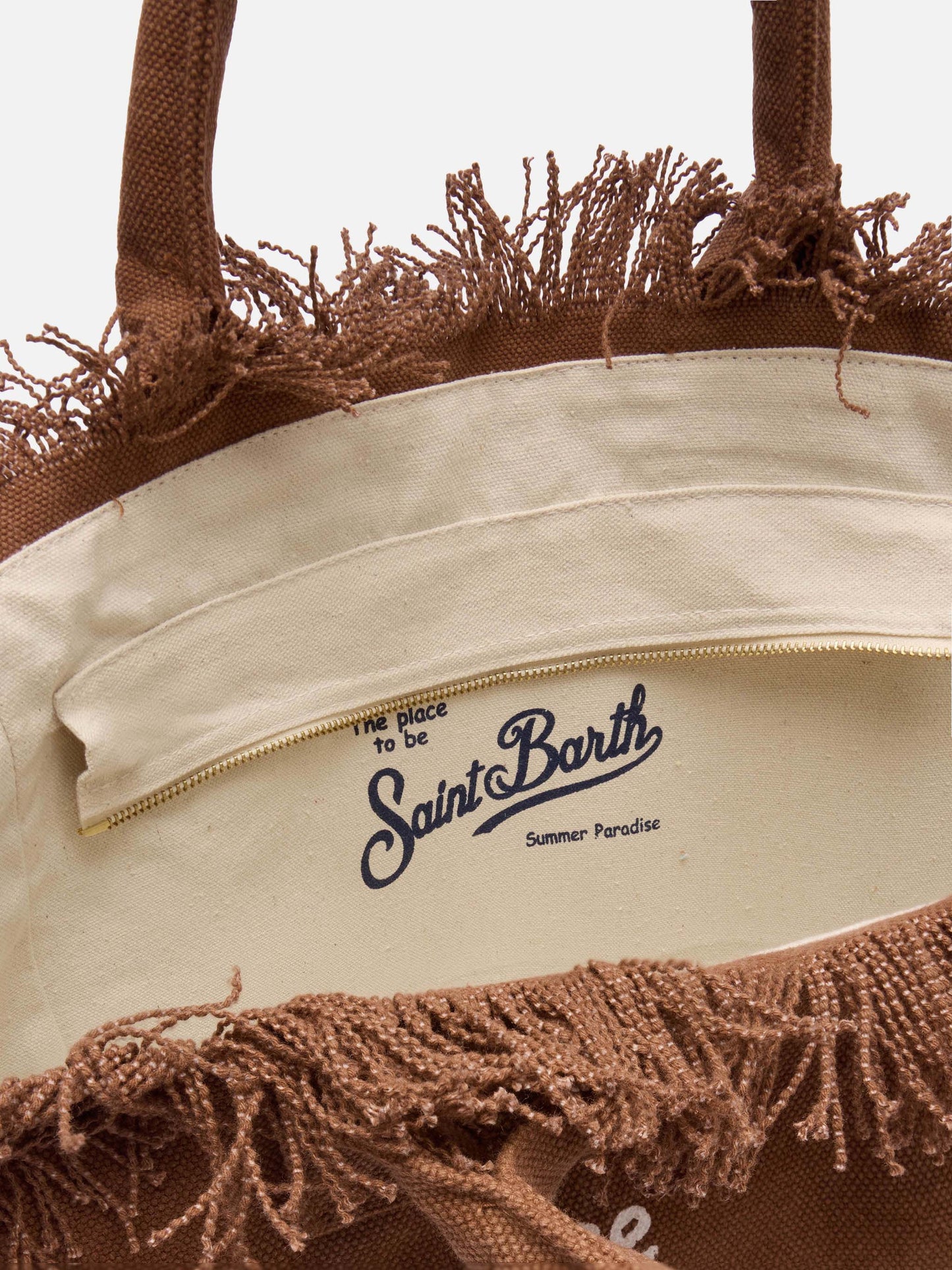 Brown cotton canvas Vanity tote bag