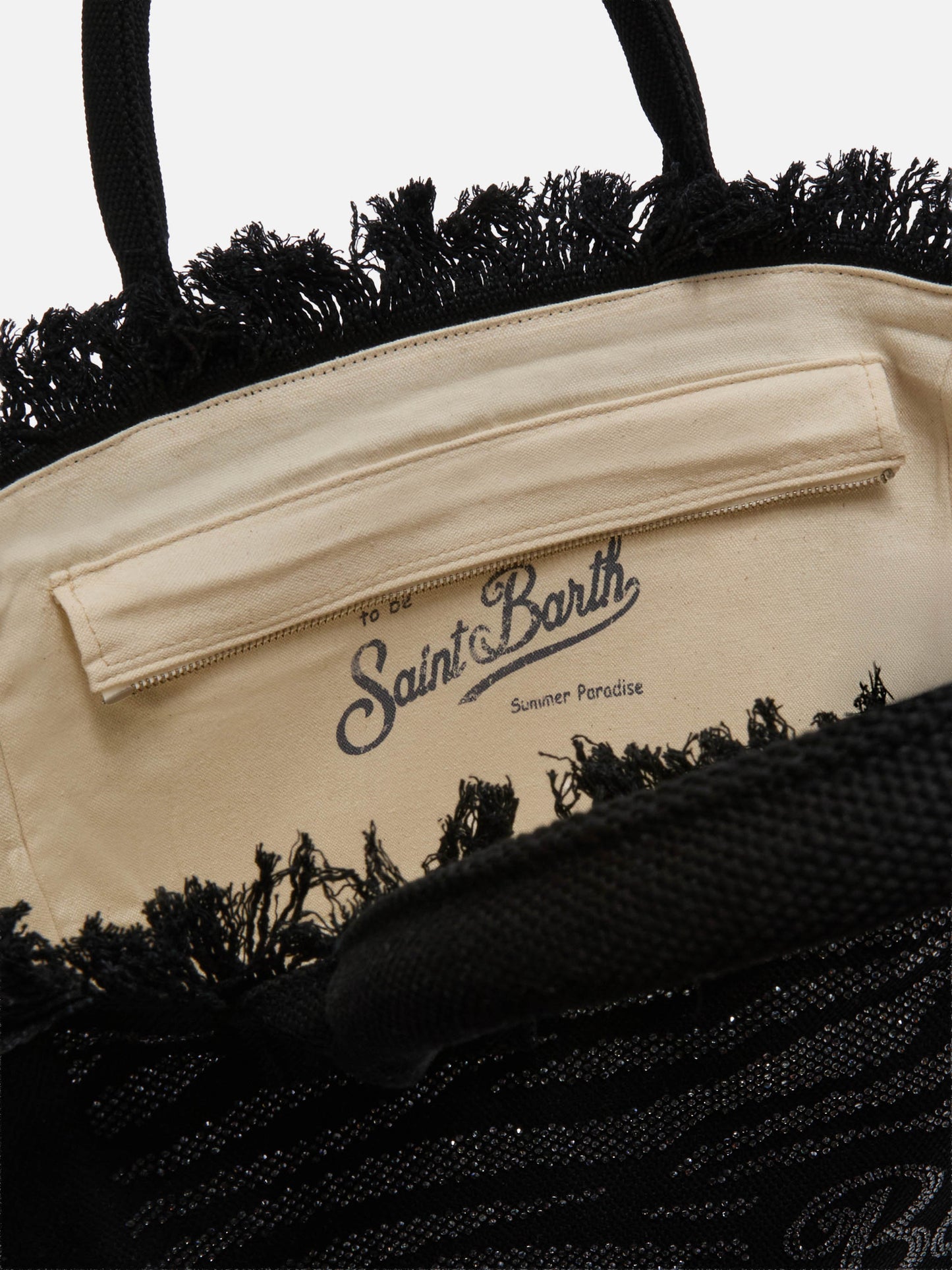 Bolso Vanity Regular de lona con estampado animalier y strass