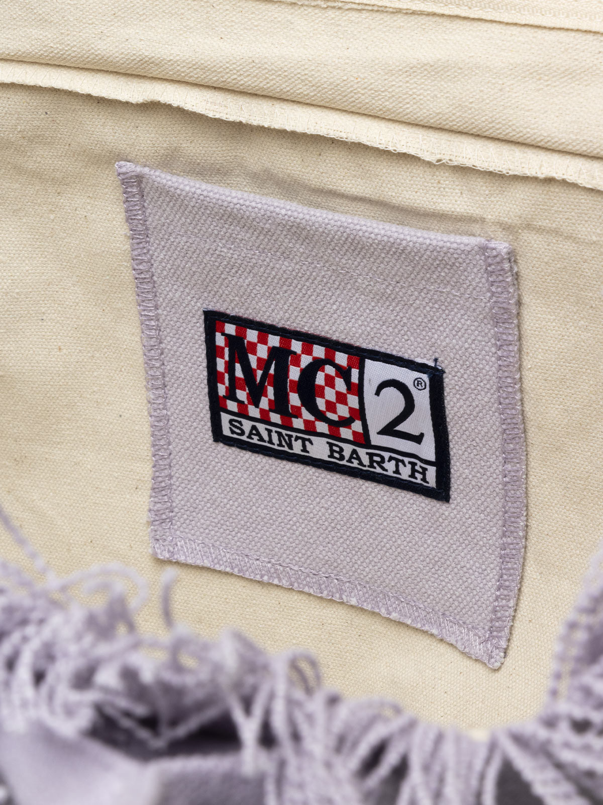 Lilac cotton canvas Vanity tote bag