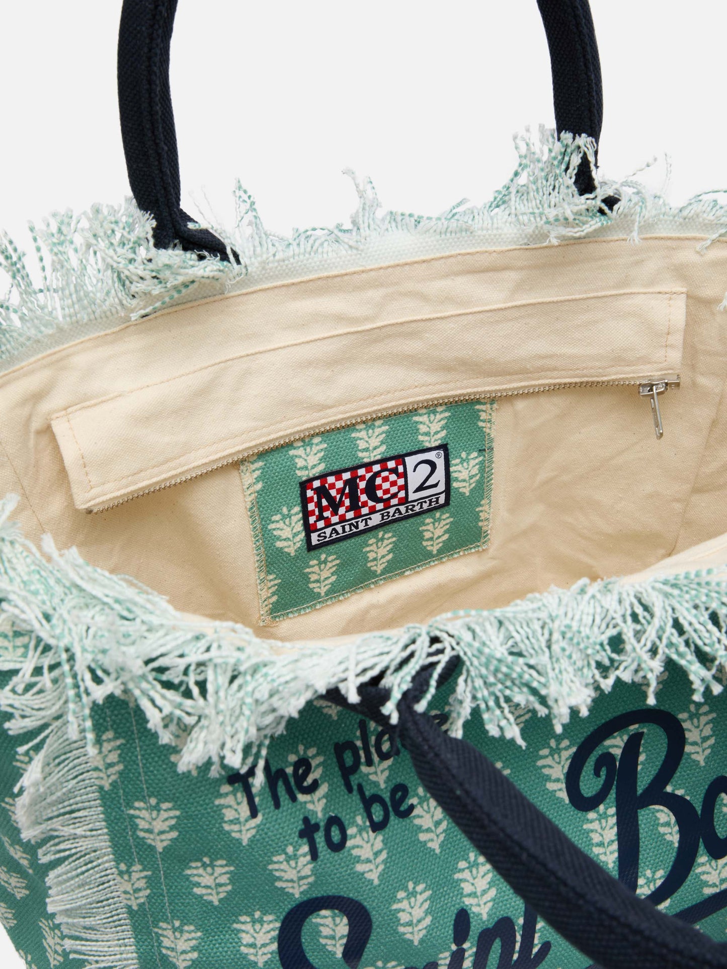 Cotton canvas Vanity tote bag with flower print - MC2 Saint Barth