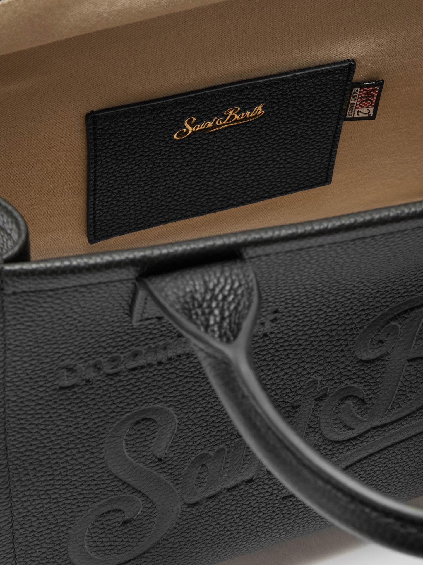 Borsa a spalla Vanity Bag Midi in pelle martellata nera