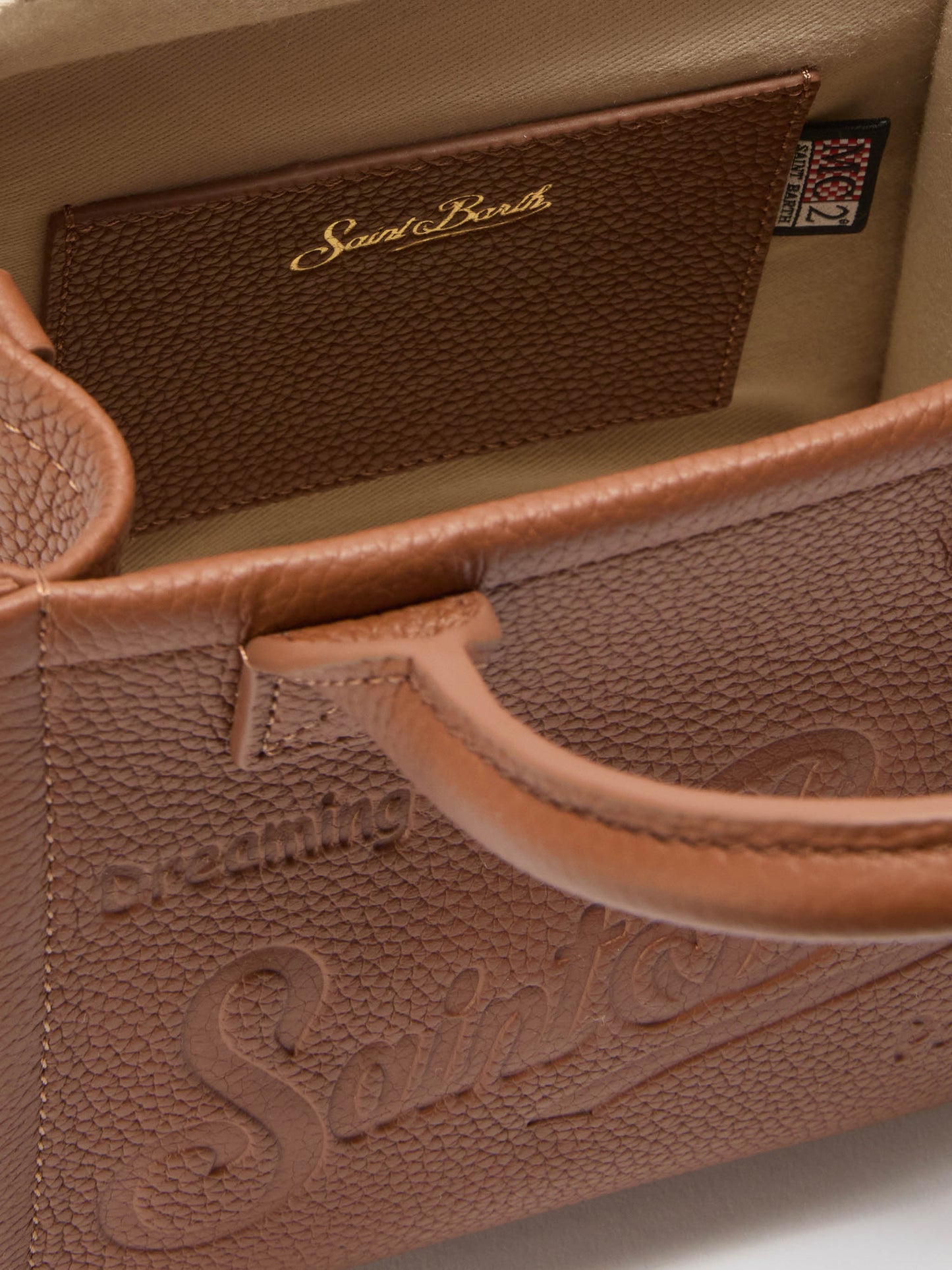 Vanity Bag Mini Shoulder Bag in camel hammered leather