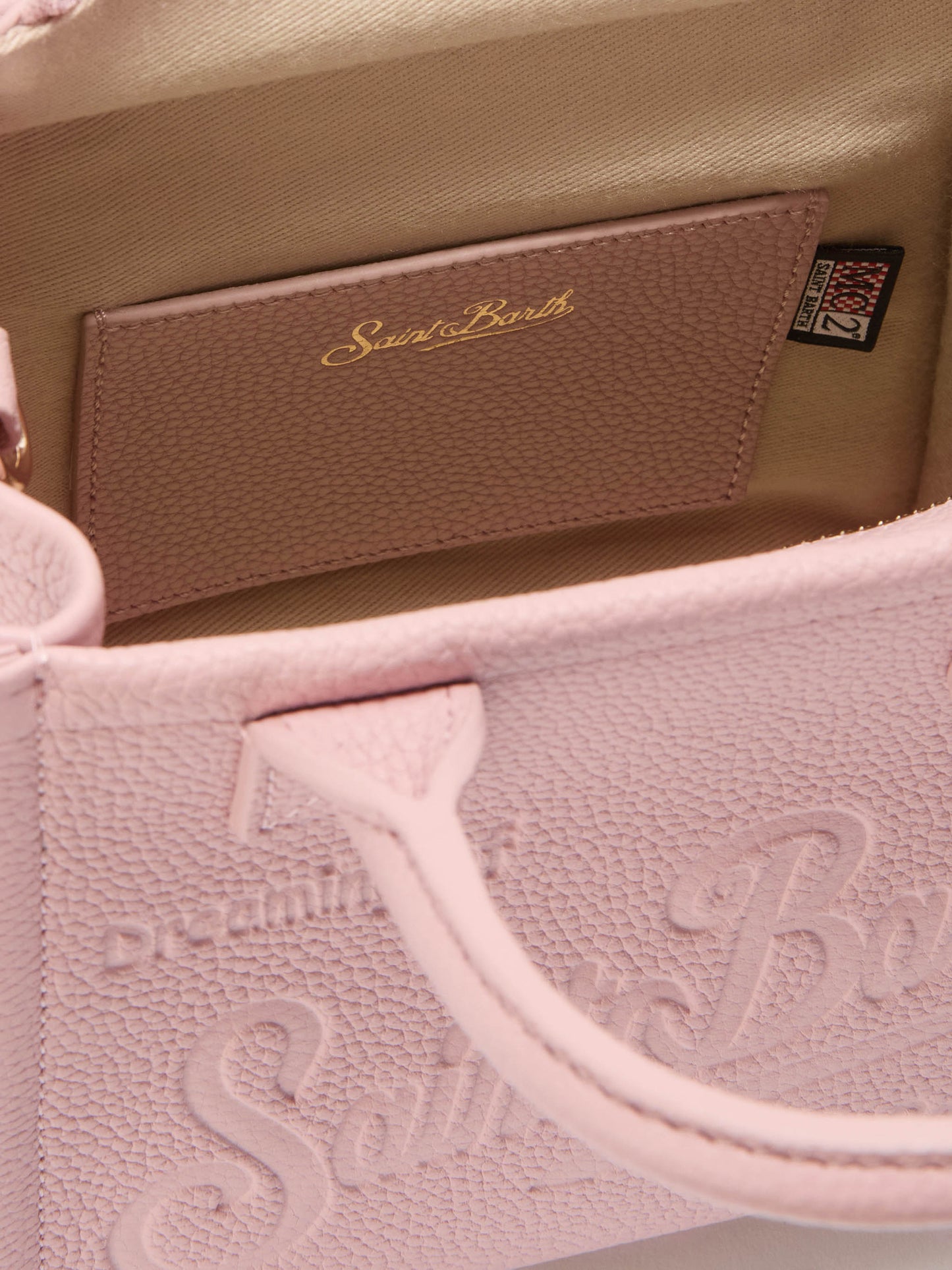 Vanity Bag Mini Shoulder Bag in pink hammered leather