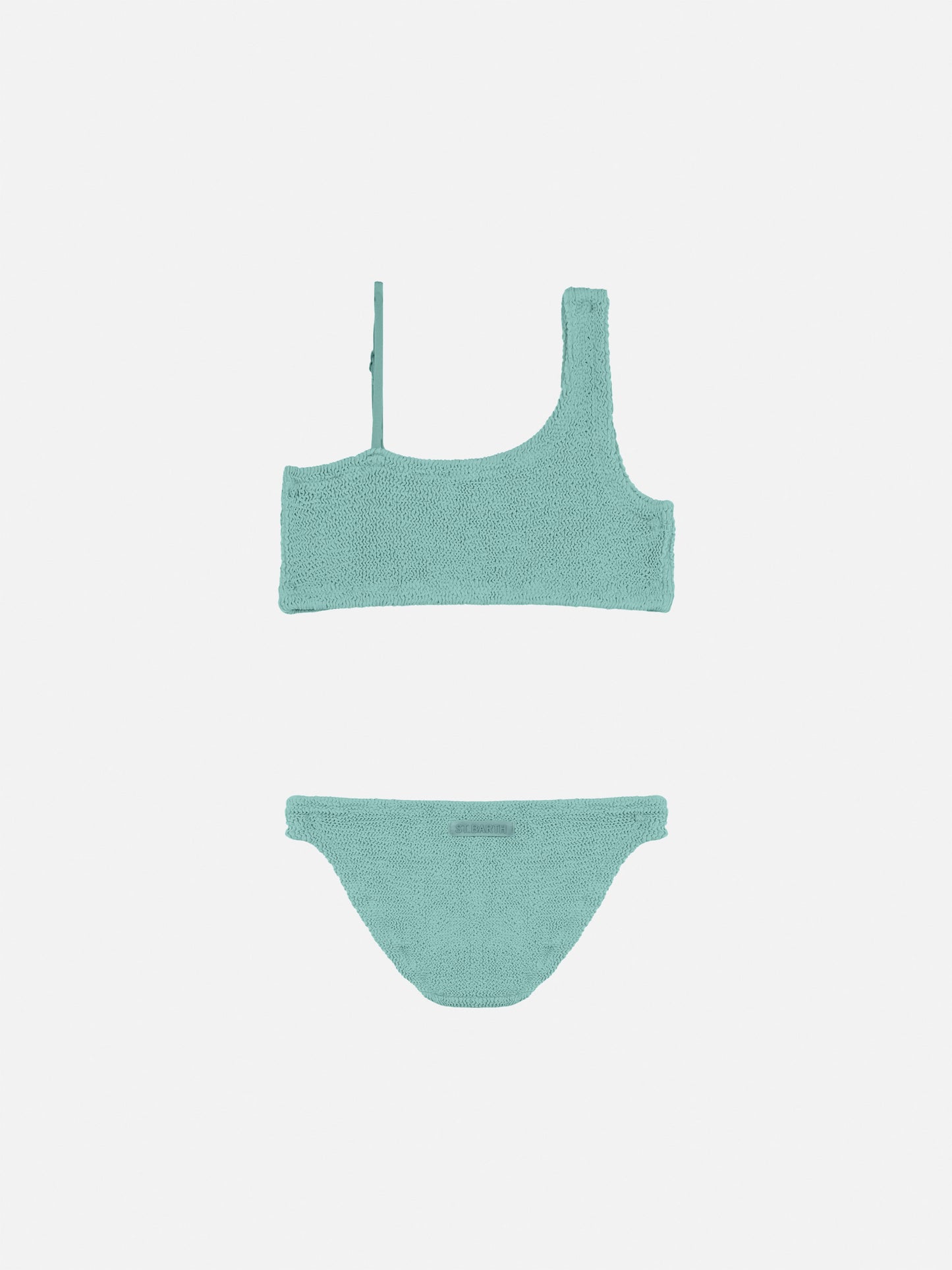 Vivy sage green one-shoulder crinkle bikini - MC2 Saint Barth