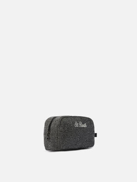 Westwood Vanity Case in herringbone wool blend