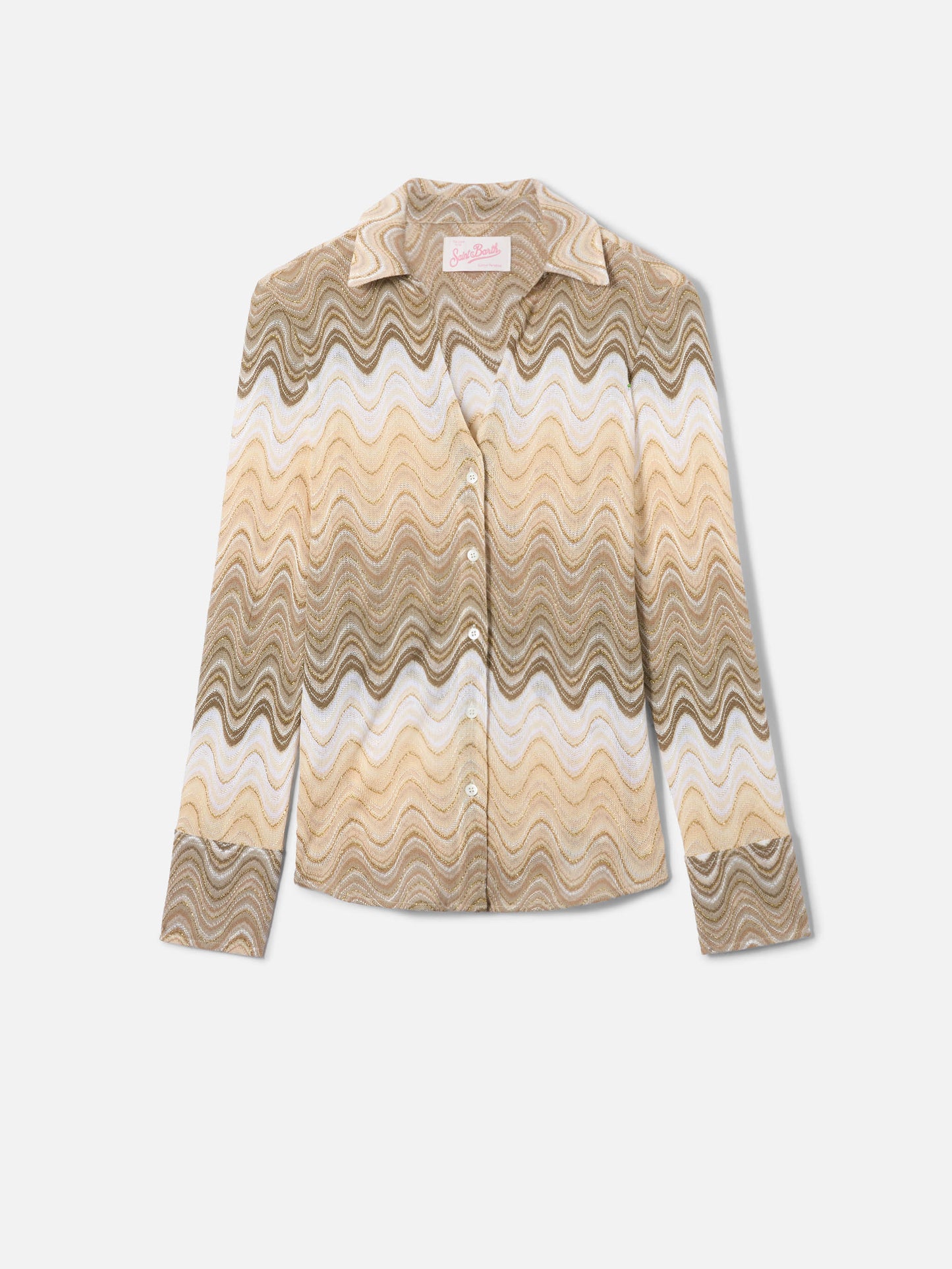 Camicia Joys in raschel degradé con motivo a onde