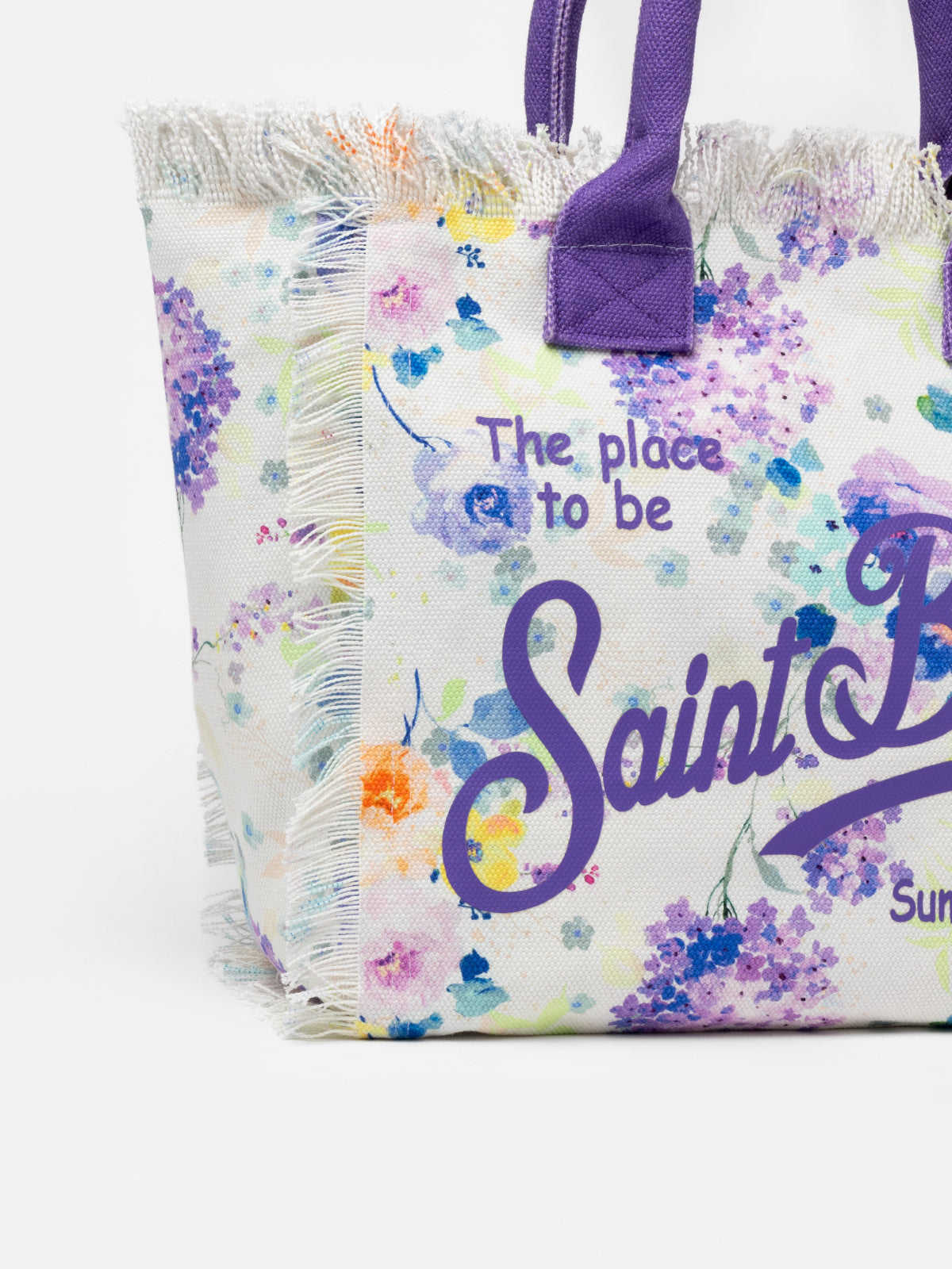 Vanity-Einkaufstasche aus Baumwollcanvas mit Aquarellblumen und Blumenmuster
