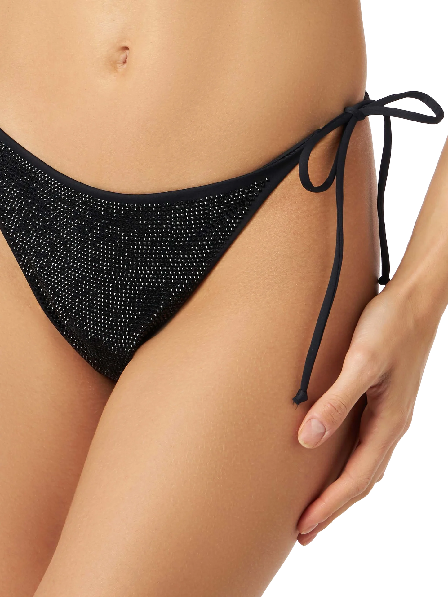 Woman black bandeau bikini with rhinestones - MC2 Saint Barth