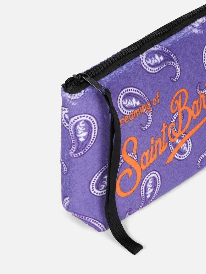 Aline-Pochette mit lila Paisley-Print