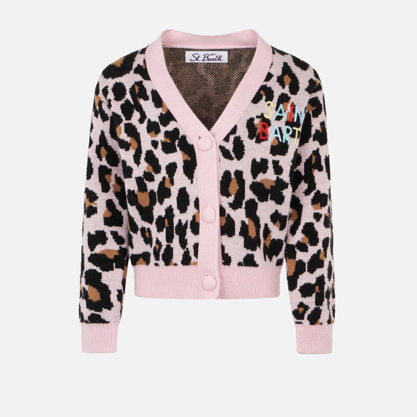 Girl cropped cardigan with Saint Barth embroidery - MC2 Saint Barth