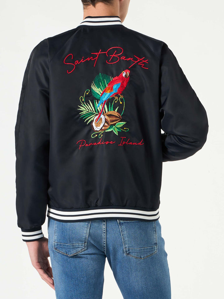 Man blue navy jacket with parrots embroidery - MC2 Saint Barth