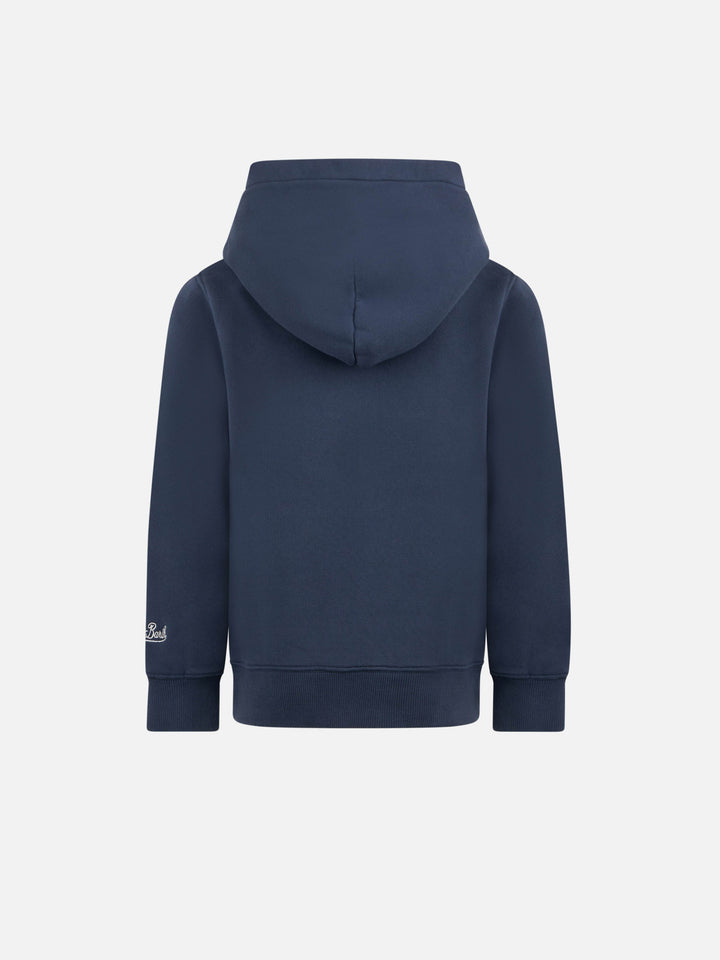 Boy blue hoodie with St. Barth ski club print - MC2 Saint Barth